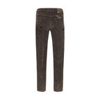 Brown Cotton Casual Pants