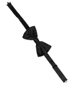 Men Black 100% Silk Adjustable Neck Papillon Bow Tie