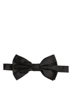 Men Black 100% Silk Adjustable Neck Papillon Bow Tie