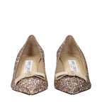Pink Plastic Mid Heel Pumps