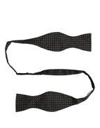 Black White Polka Dot Adjustable Neck Papillon Bow Tie