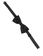 Black White Polka Dot Adjustable Neck Papillon Bow Tie