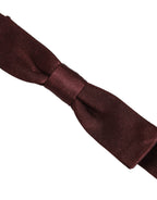 Men Brown 100% Silk Adjustable Neck Papillon Bow Tie