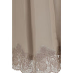 Beige Acetate Midi Skirt