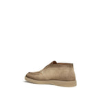 Beige Suede Leather Slip-On Loafers