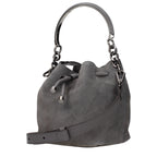 Gray Leather Handbag
