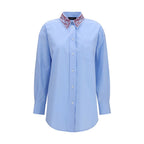 Blue Cotton Dress Shirt