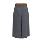 Gray Wool Oves Aries Midi Skirt