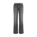 Gray Cotton Bootcut Jeans