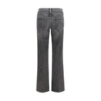Gray Cotton Bootcut Jeans