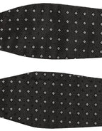 Black White Polka Dot Adjustable Neck Papillon Bow Tie