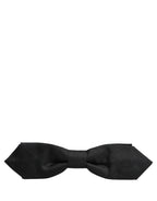 Men Black Polyester Adjustable Neck Papillon Bow Tie