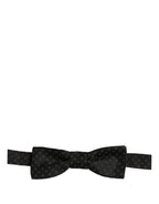 Black Diamond Pattern Adjustable Neck Papillon Bow Tie