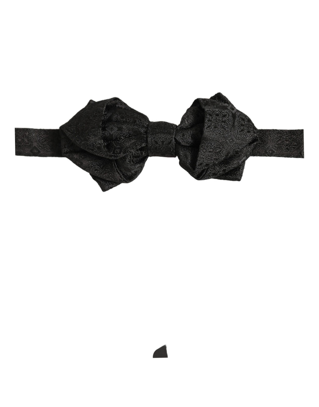 Men Black Paisley Silk Adjustable Neck Papillon Bow Tie