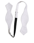 Men White 100% Silk Adjustable Neck Papillon Bow Tie