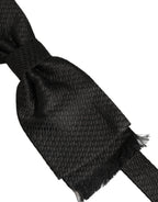 Men Black 100% SIlk Adjustable Neck Papillon Bow Tie