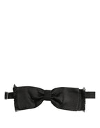 Men Black 100% SIlk Adjustable Neck Papillon Bow Tie