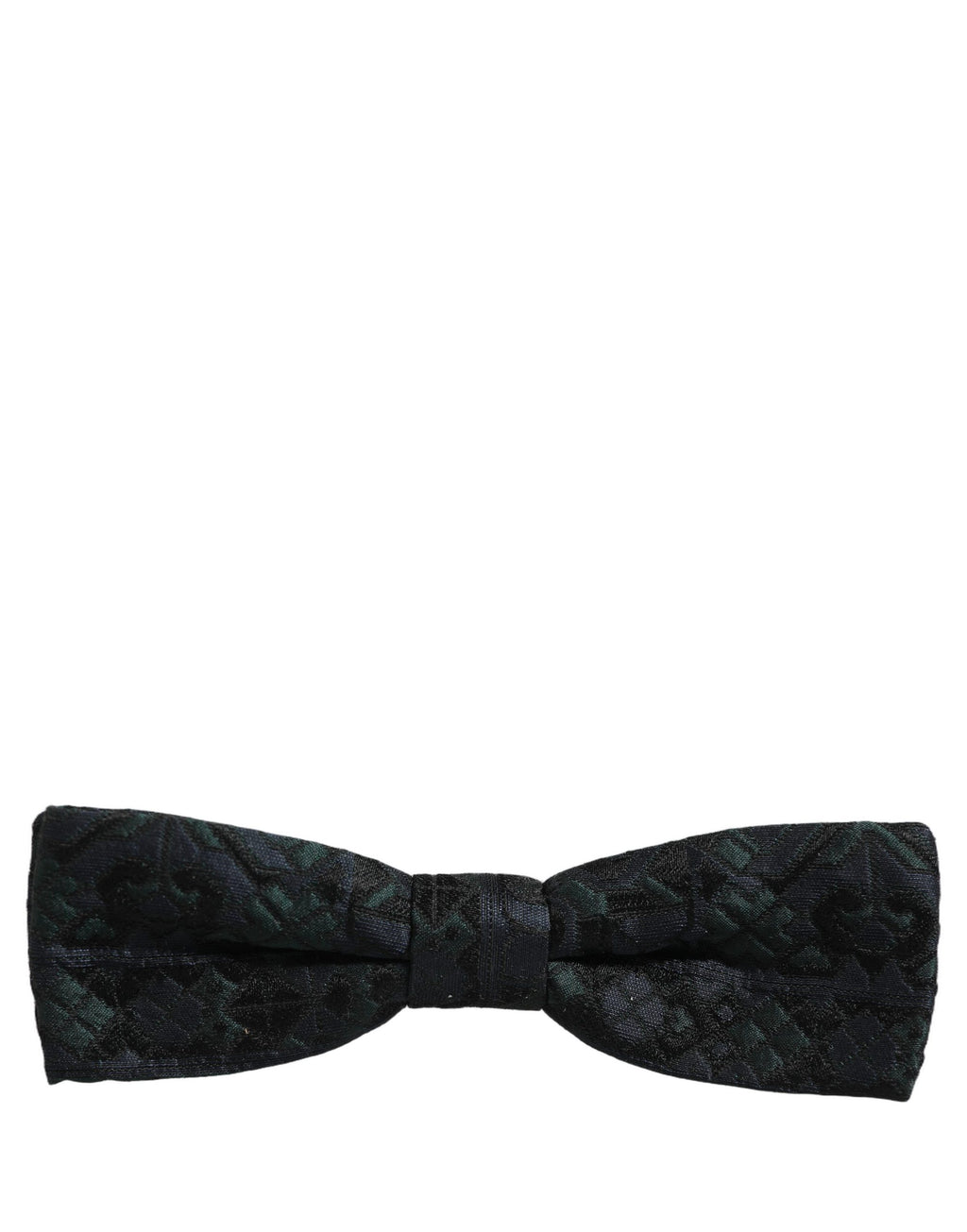 Men Black Green Paisley Adjustable Neck Papillon Bow Tie