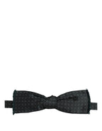 Men Green Patterned Adjustable Neck Papillon Bow Tie