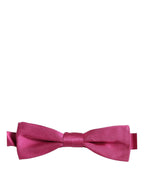 Men Pink 100% Silk Adjustable Neck Papillon Bow Tie