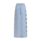 Blue Linen Casual Pants