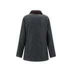 Bicolor Cotton Full-Length Jacket