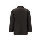 Bicolor Cotton Full-Length Jacket