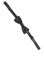 Men Dark Gray Geometric Adjustable Neck Bow Tie