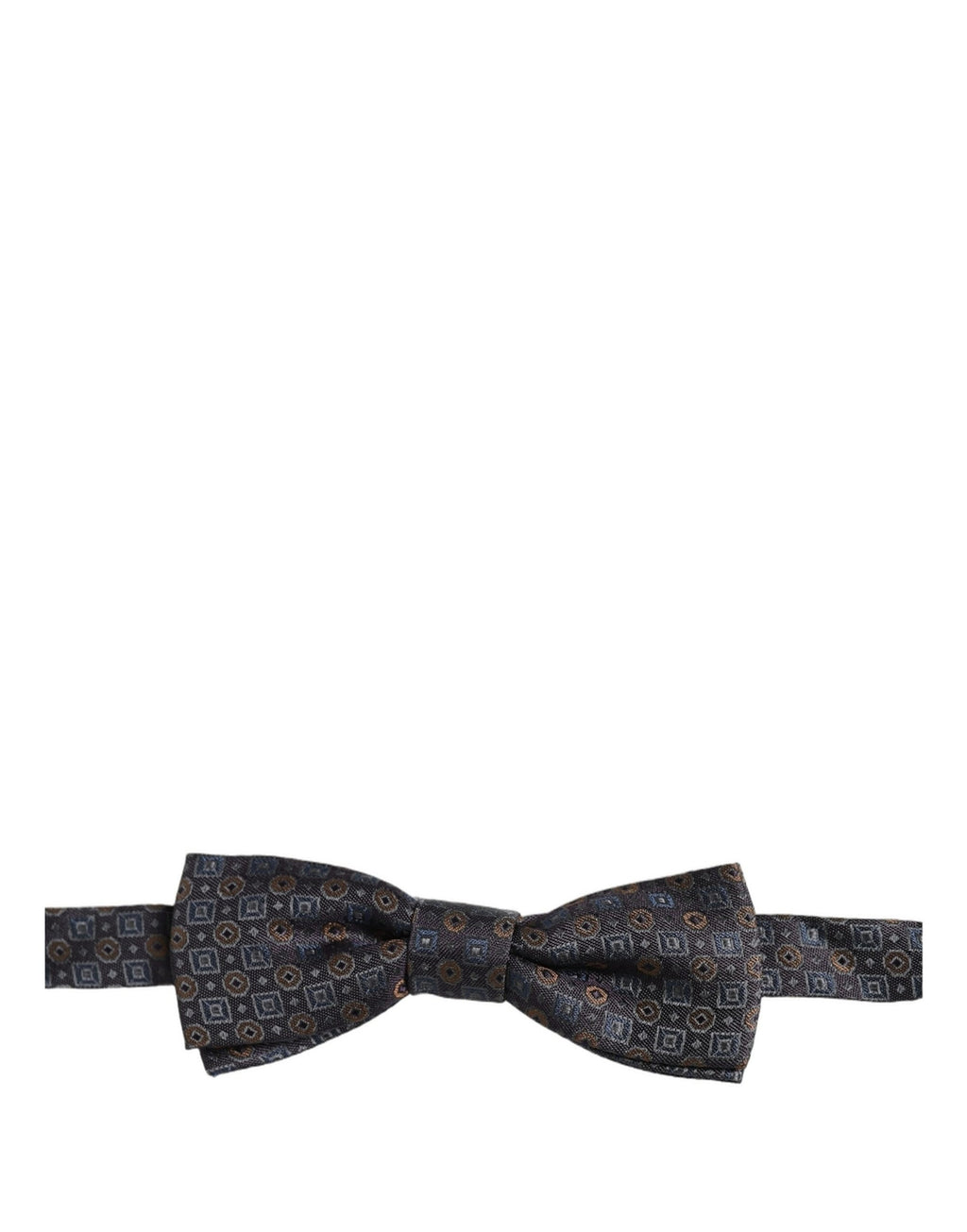 Men Dark Gray Geometric Adjustable Neck Bow Tie