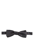 Men Dark Gray Geometric Adjustable Neck Bow Tie