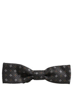 Men Dark Gray Geometric Adjustable Bow Tie