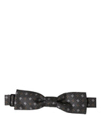 Men Dark Gray Geometric Adjustable Bow Tie