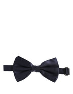 Dark Blue 100% Silk Adjustable Neck Papillon Bow Tie