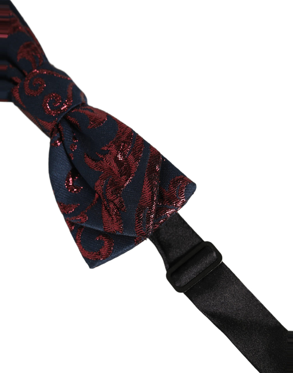 Men Blue Red Paisley Adjustable Neck Papillon Bow Tie