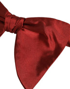 Men Red 100% Silk Adjustable Neck Papillon Bow Tie
