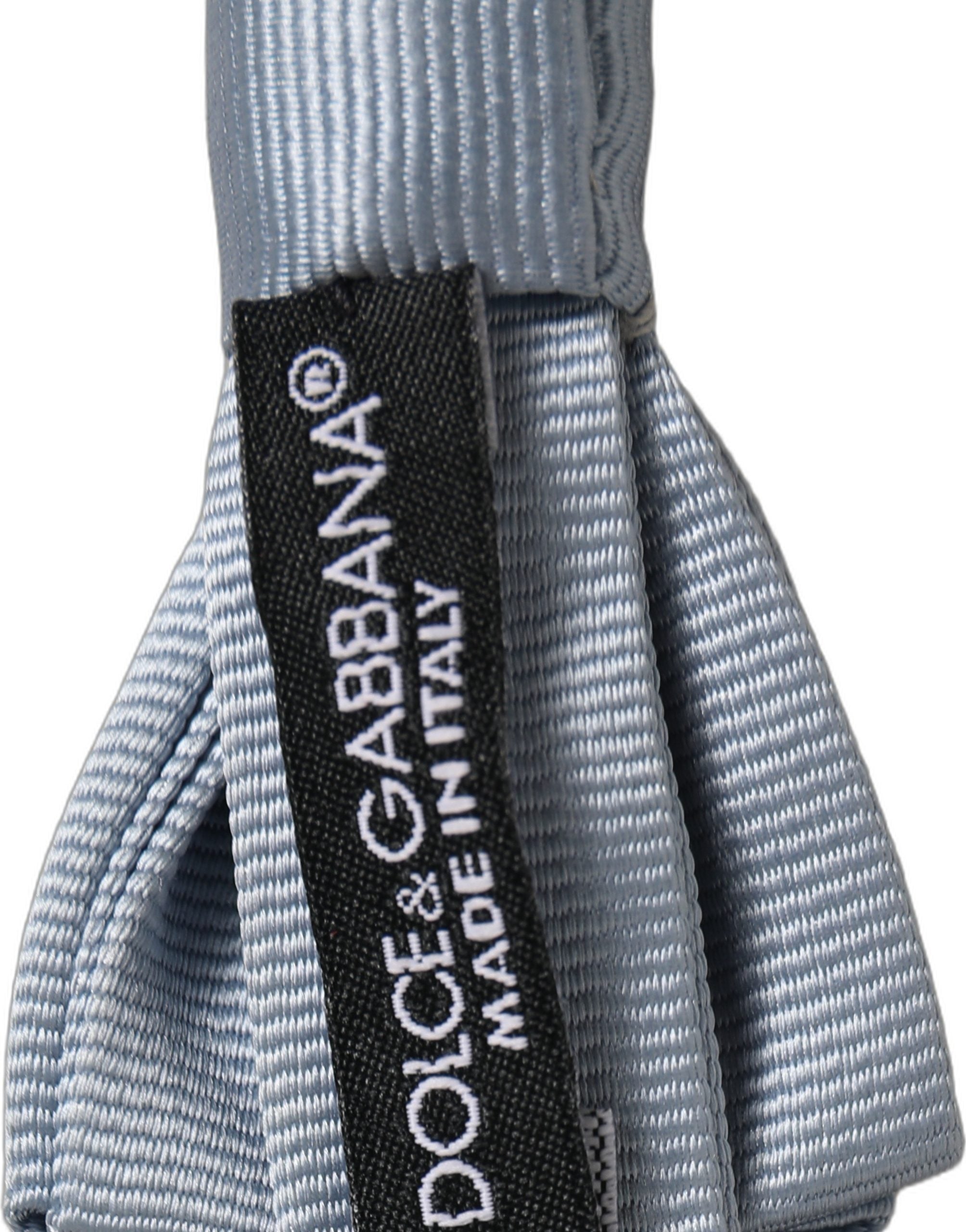 Men Light Blue Silk Adjustable Neck Papillon Bow Tie