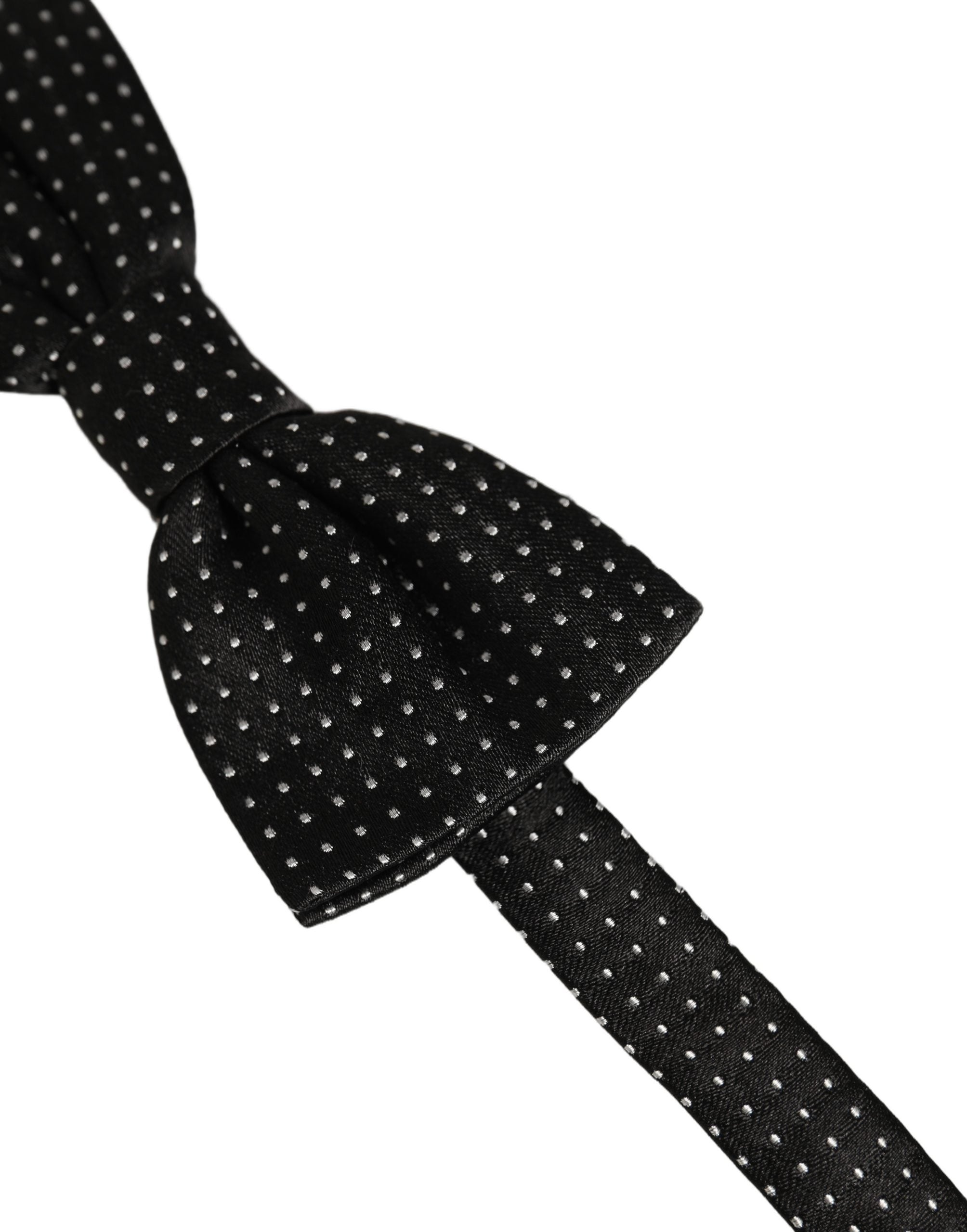 Men Black White PolkaDot Adjustable Bow Tie