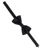 Men Black 100% Silk Adjustable Neck Papillon Bow Tie