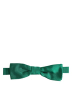 Men Green 100% Silk Adjustable Neck Papillon Bow Tie