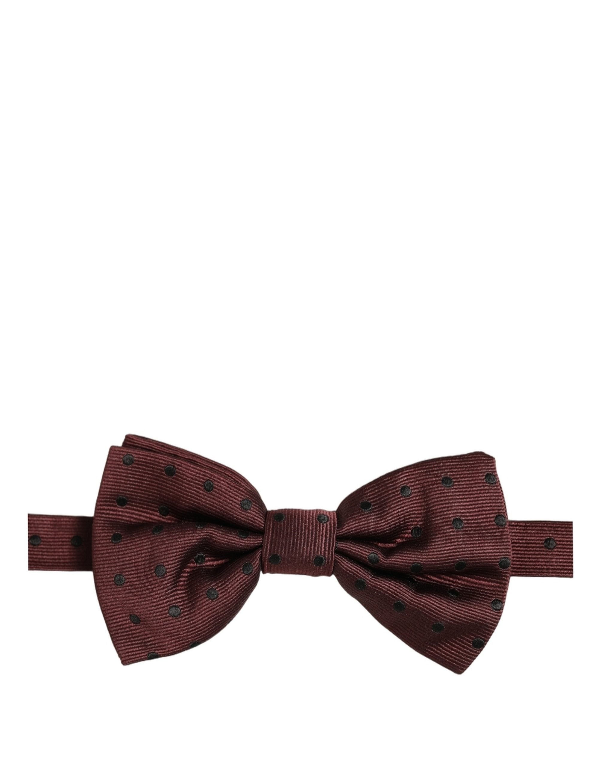 Burgundy Polka Dot Silk Adjustable Neck Papillon Bow Tie