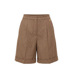 Brown Viscose Women Shorts