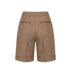 Brown Viscose Women Shorts