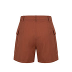 Brown Viscose Women Shorts