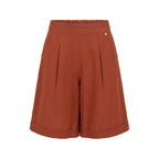 Brown Viscose Women Shorts