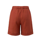 Brown Viscose Women Shorts