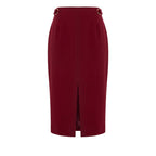 Red Polyester Women Skirt