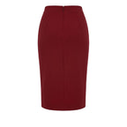 Red Polyester Women Skirt