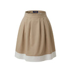 Beige Cotton Women Skirt