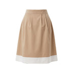 Beige Cotton Women Skirt