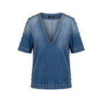 Blue Cotton Women Shirt